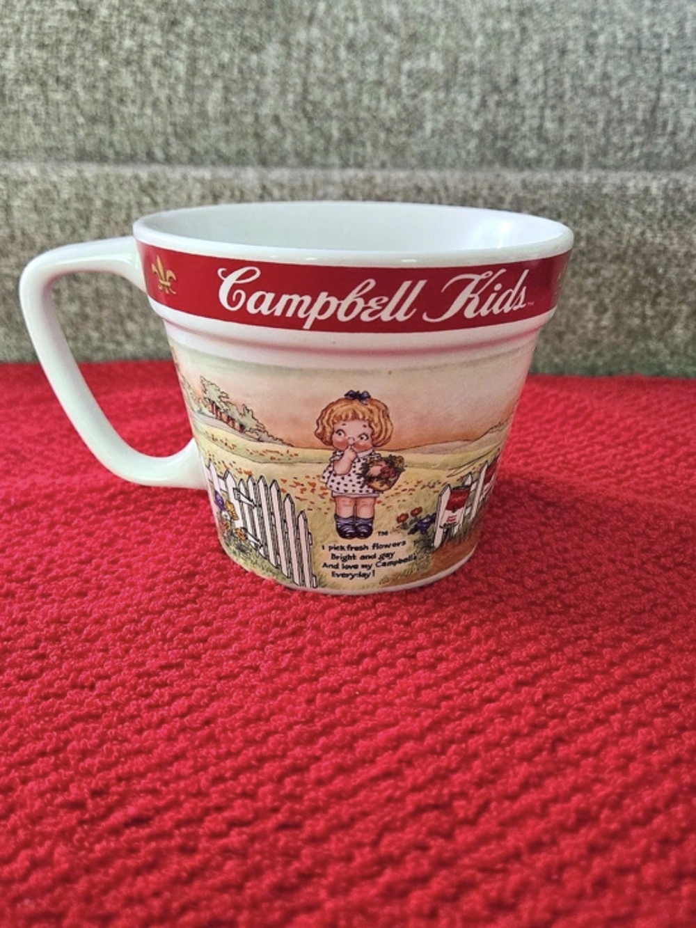 1998 Campbell's Kids "Kids in the Garden" flower pot mug made by Westwood.